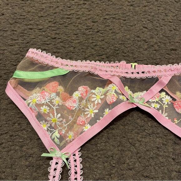 For Love And Lemons Tutti Fruiti Shimmer Garter Belt NWT - Picture 7 of 7
